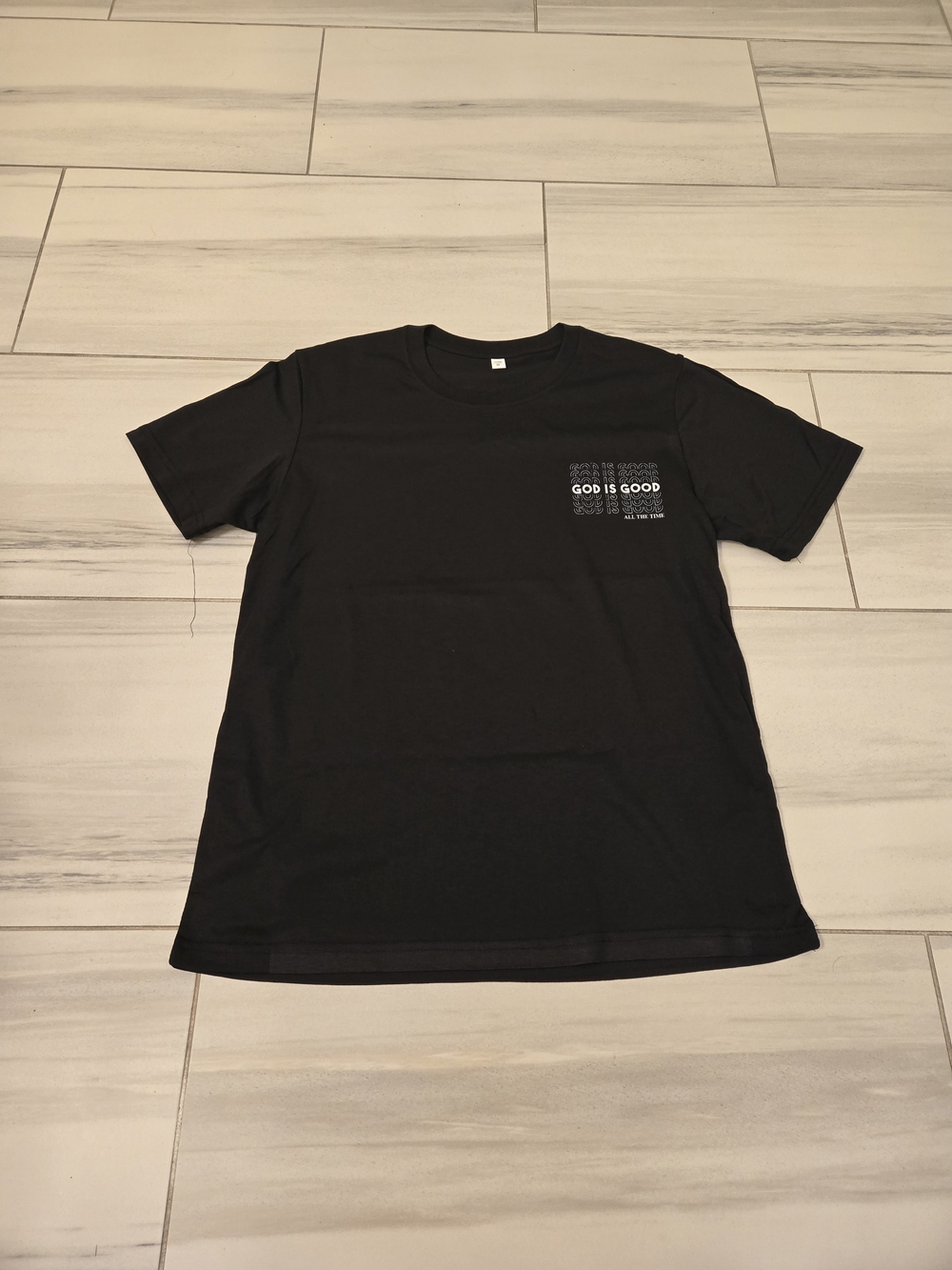God Is Good Graphic Crew Neck T-Shirt - Black - Men